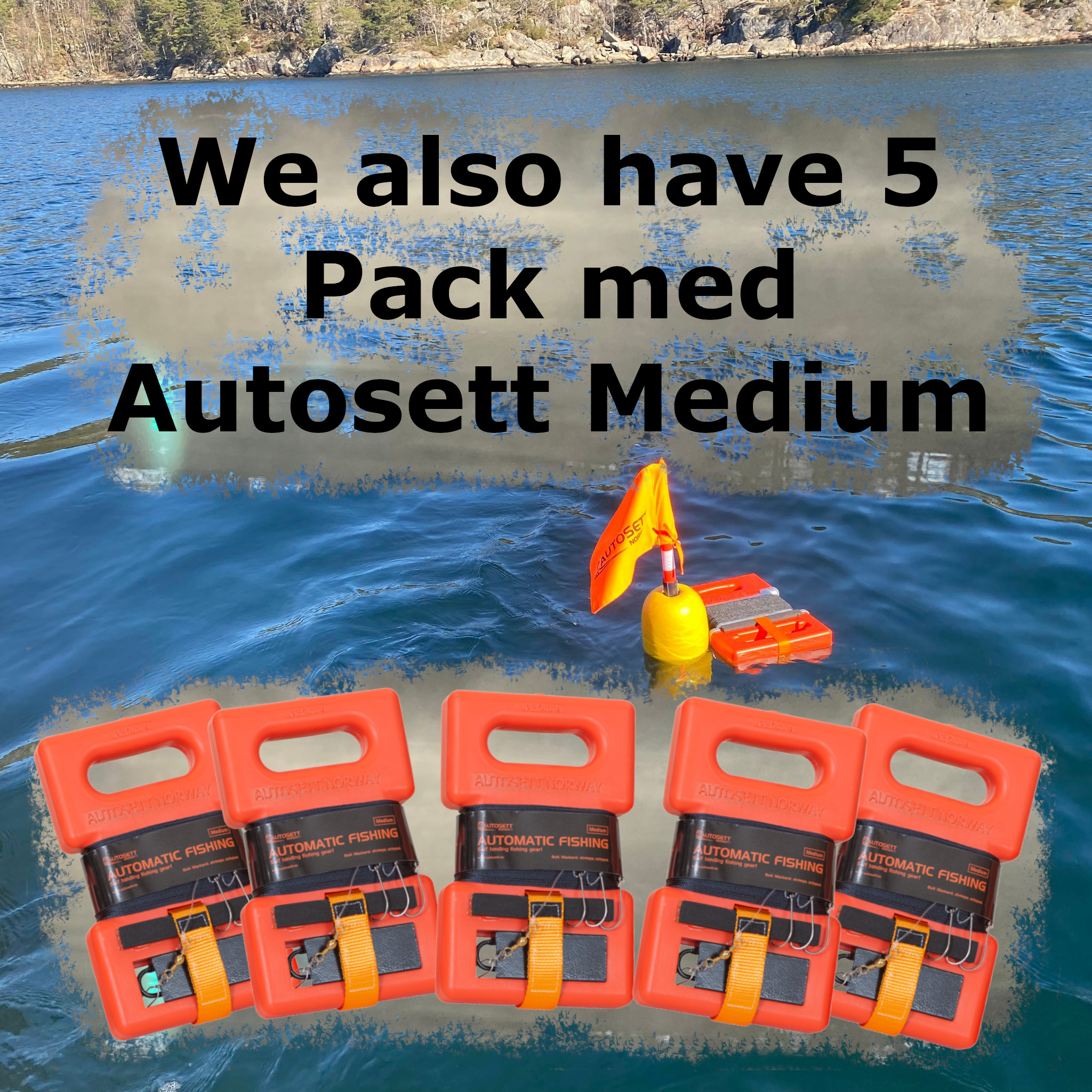 5 pack with Autosett Medium Fishing Equipment